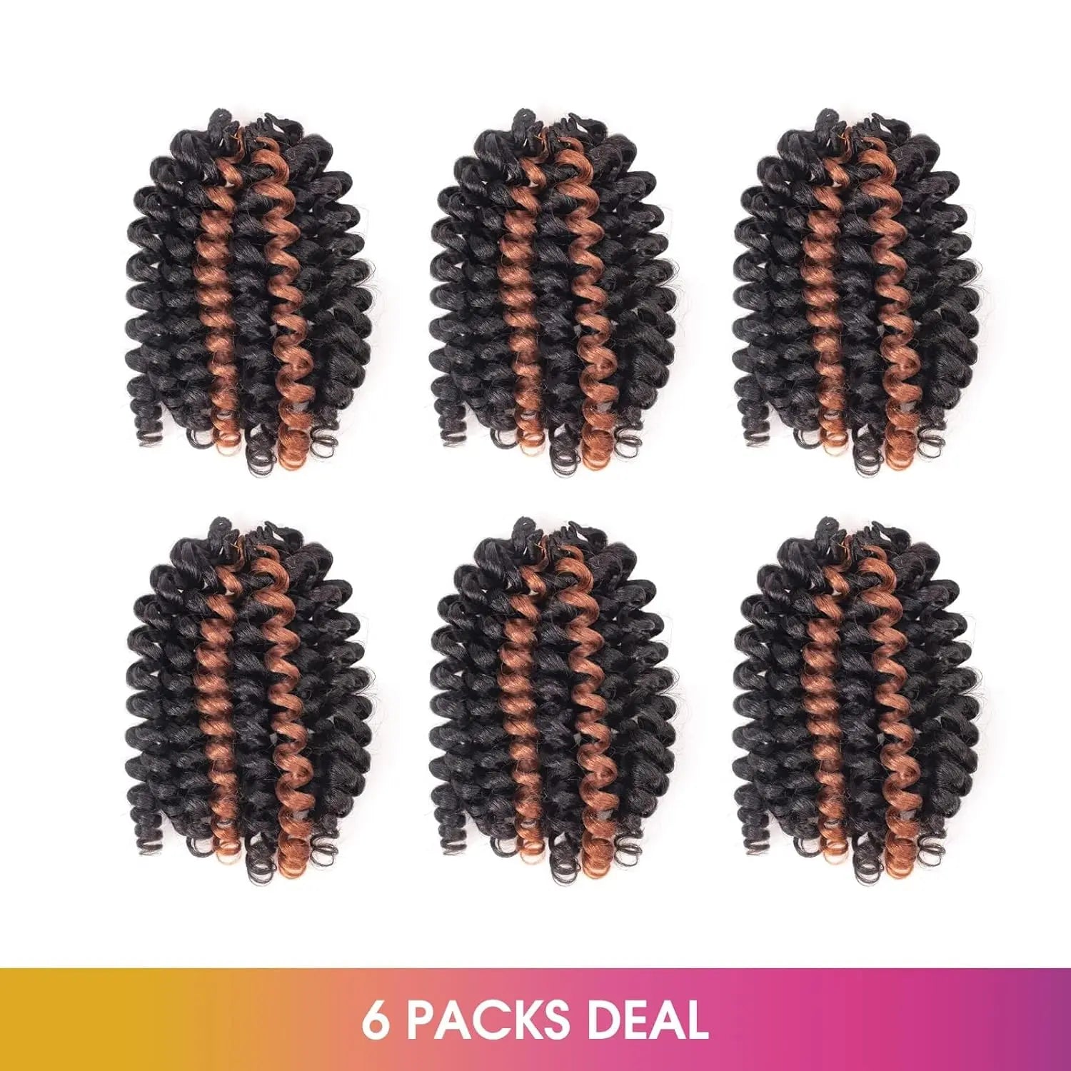 ( US ONLY) FAST SHIPPING WC | Toyotress® Wand Curl Crochet Hair - 6 Packs Jet Black Jamaican Bounce Crochet Hair, Short Bob Curly Crochet Braids Bouncy Curls Synthetic Braiding Hair Extensions Toyotress